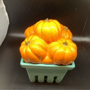 HomeWorx by Harry Slatkin Ceramic Pumpkin Basket with Candle Fall Autumn